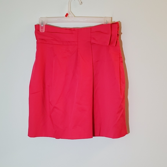 BCBGMAXAZRIA Pink Half Bow Mila The Pleated Skirt - Picture 3 of 11